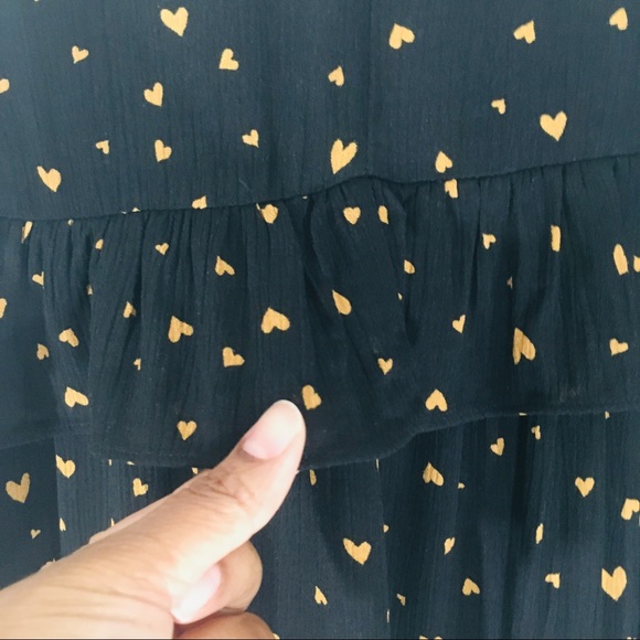 LC Lauren Conrad Heart Flounce Blouse Yellow Black - Picture 5 of 8